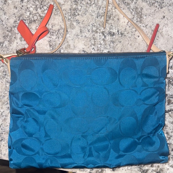 Coach Teal and Tan Mini Bag - Picture 4 of 6